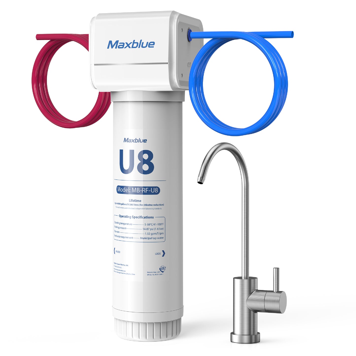 Maxblue U8-FC Under Sink Water Filter System