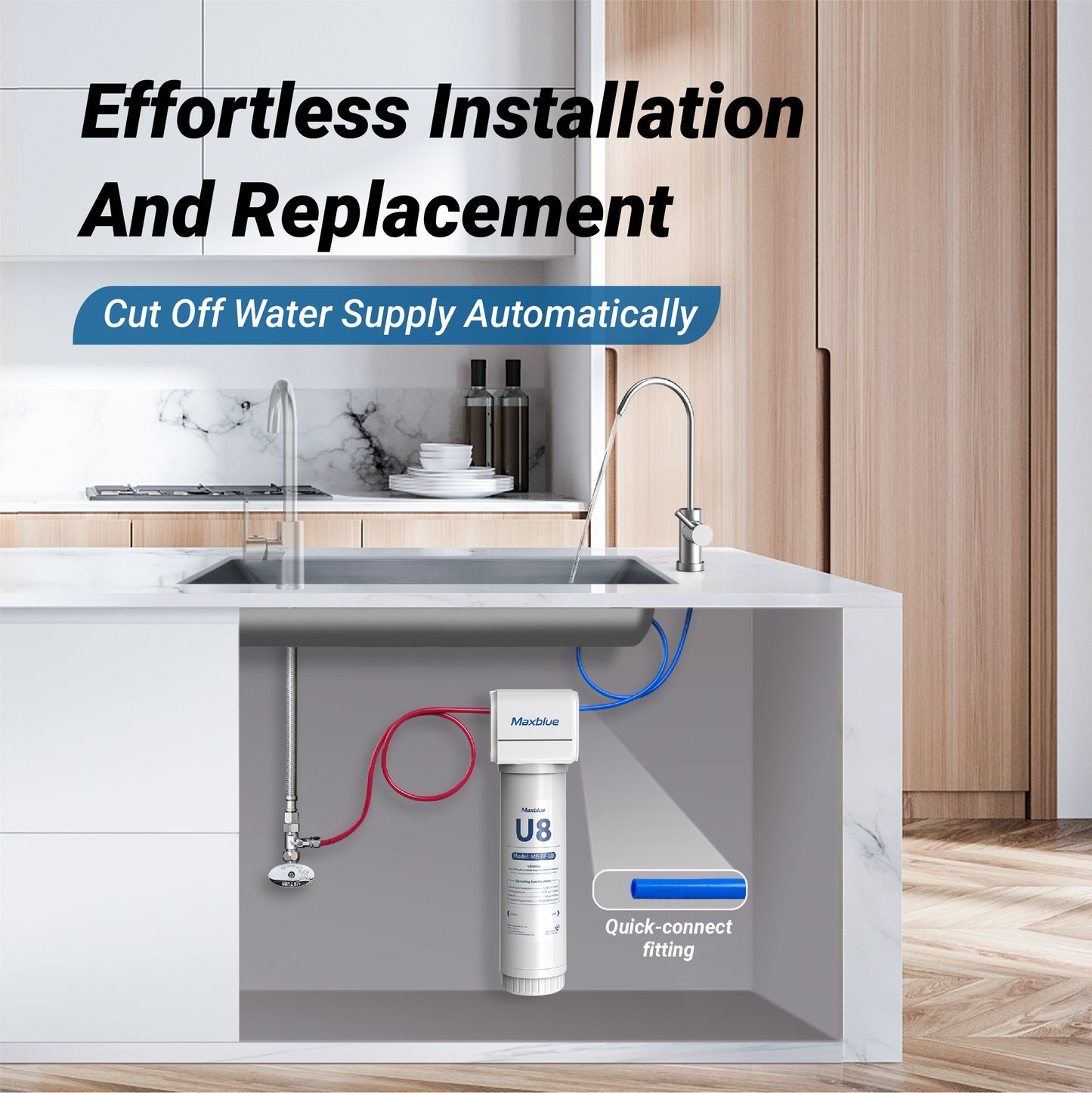 Maxblue U8-FC Under Sink Water Filter System
