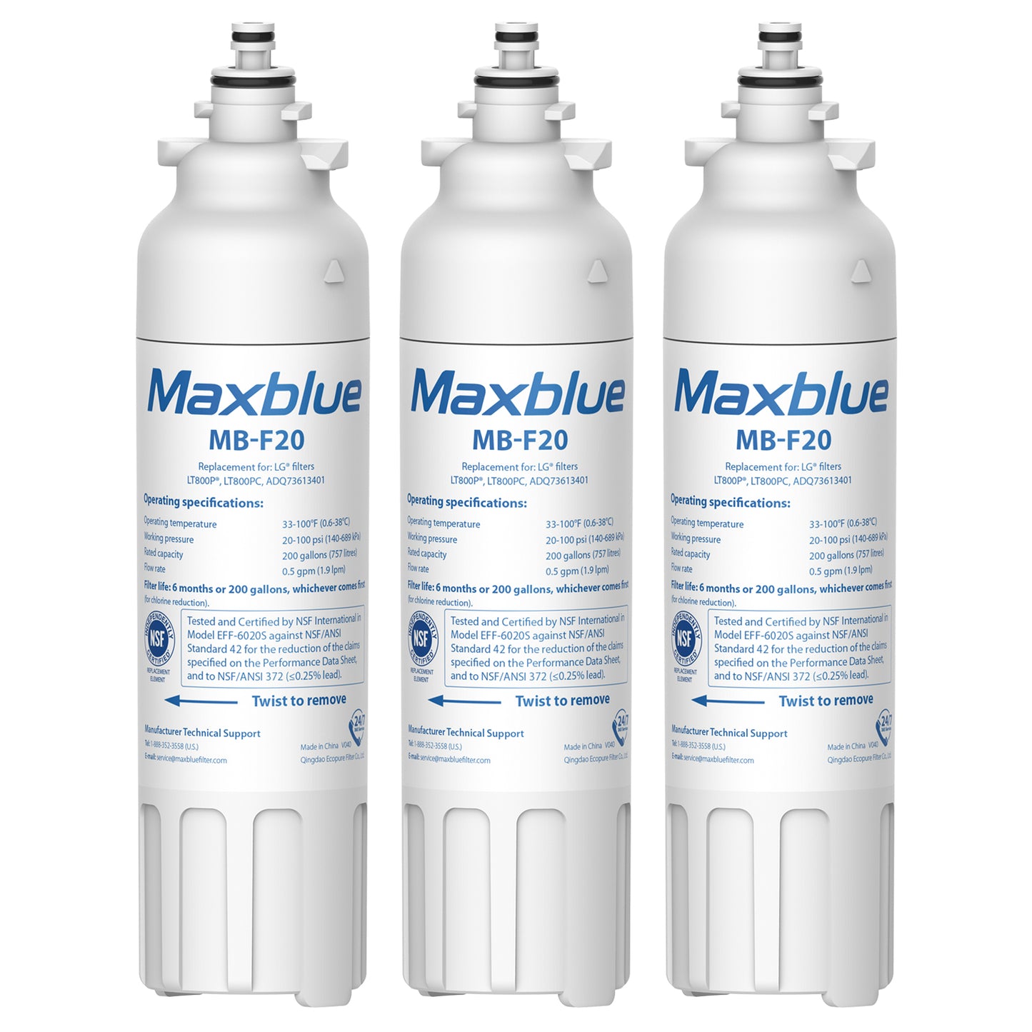 Maxblue ADQ73613401 Refrigerator Water Filter Replacement for LG® LT800P®