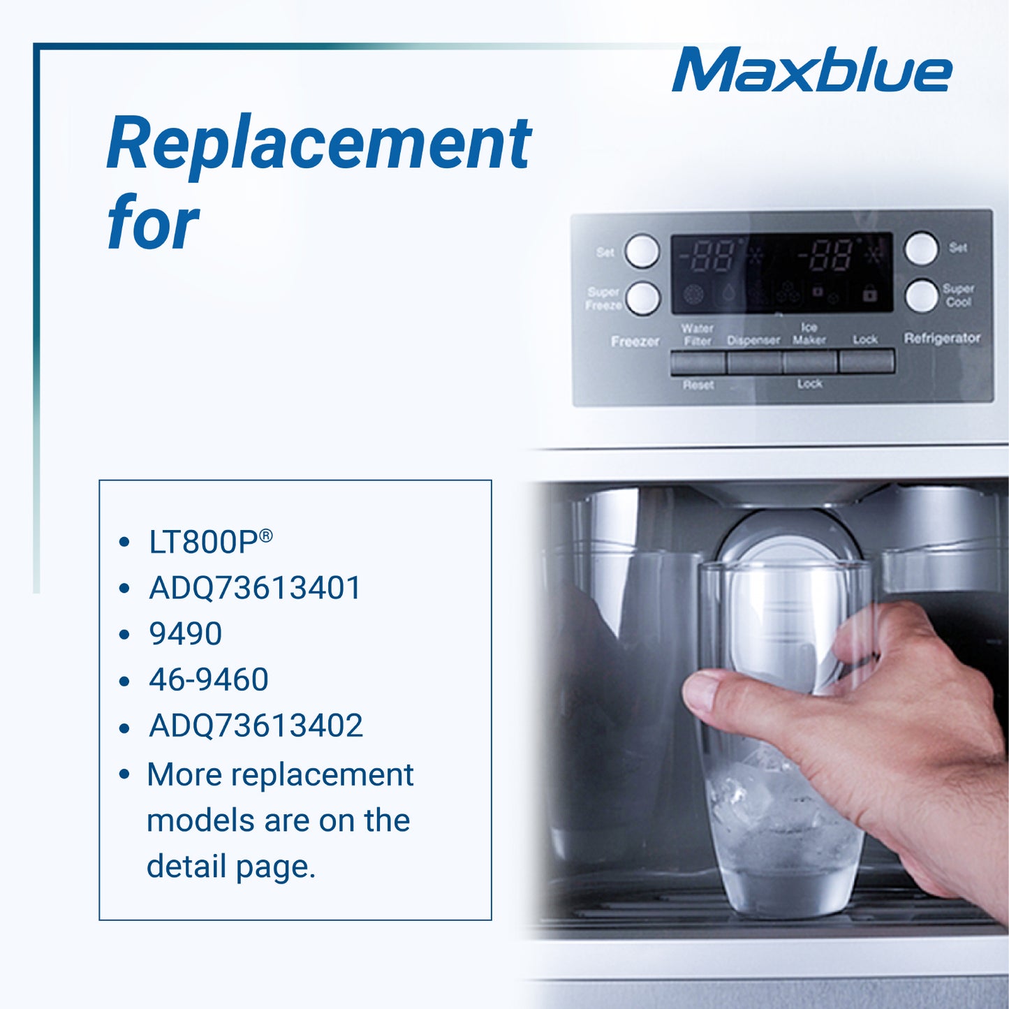 Maxblue ADQ73613401 Refrigerator Water Filter Replacement for LG® LT800P®